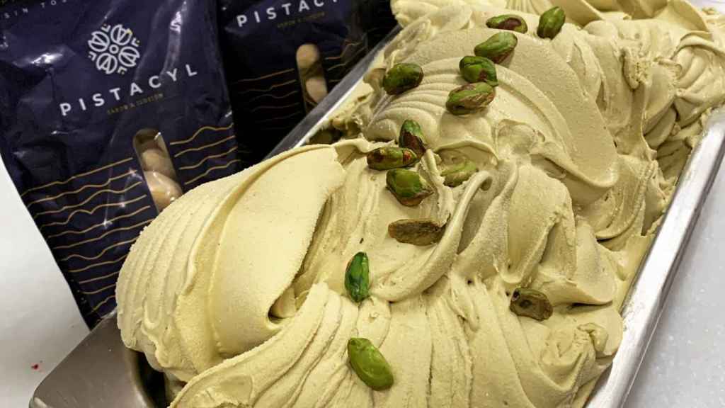 El helado de pistacho
