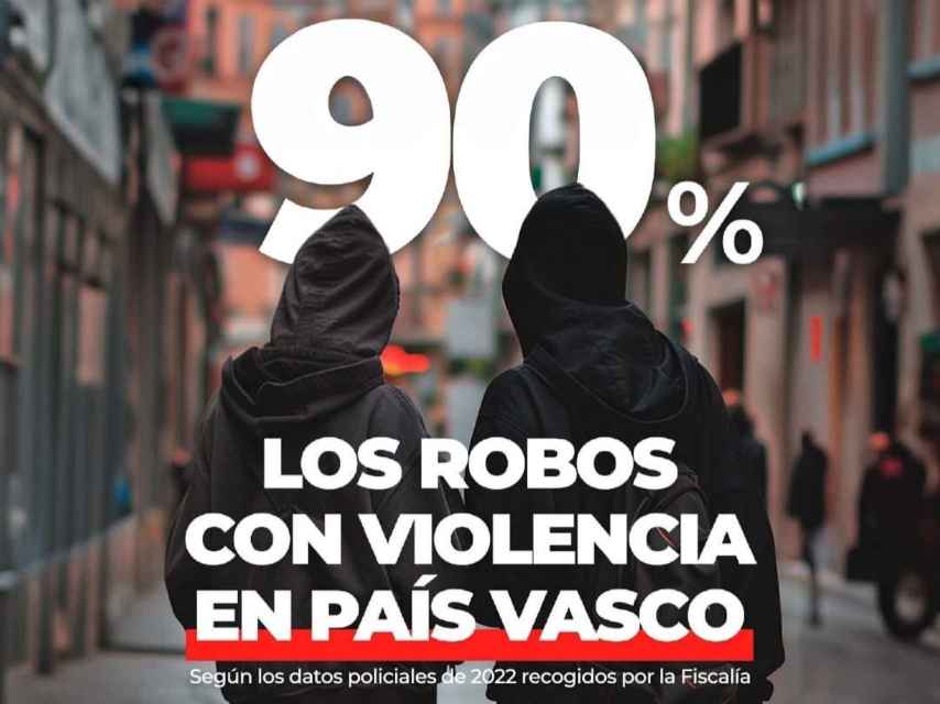 Fotomontaje sobre el aumento de robos con violencia en el País Vasco