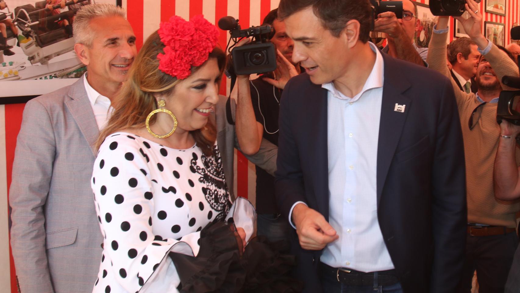 Pedro Sánchez y Susana Díaz, en la Feria de Sevilla.