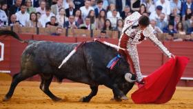 Roca Rey torea con la muleta a un Victorino en Sevilla.