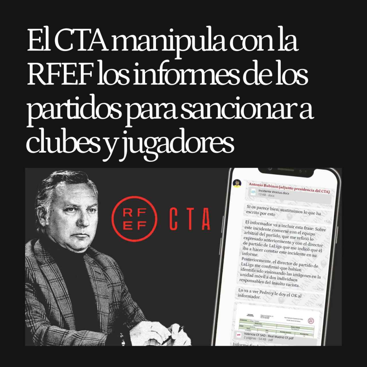 El CTA manipula con la RFEF los informes de los partidos para sancionar a clubes y jugadores
