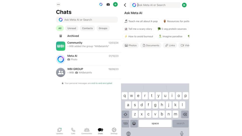 Integración de Meta AI en WhatsApp