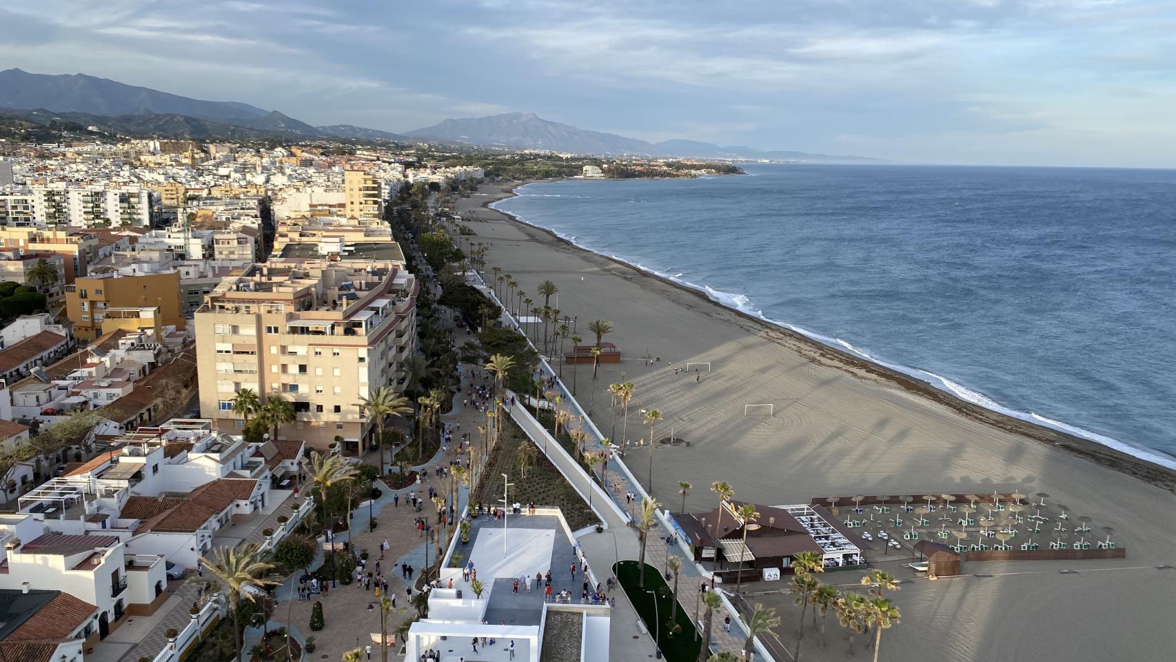 Imagen del frente litoral de Estepona.