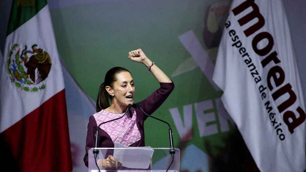 Claudia Sheinbaum, candidata a la presidencia de México, en un acto de campaña.