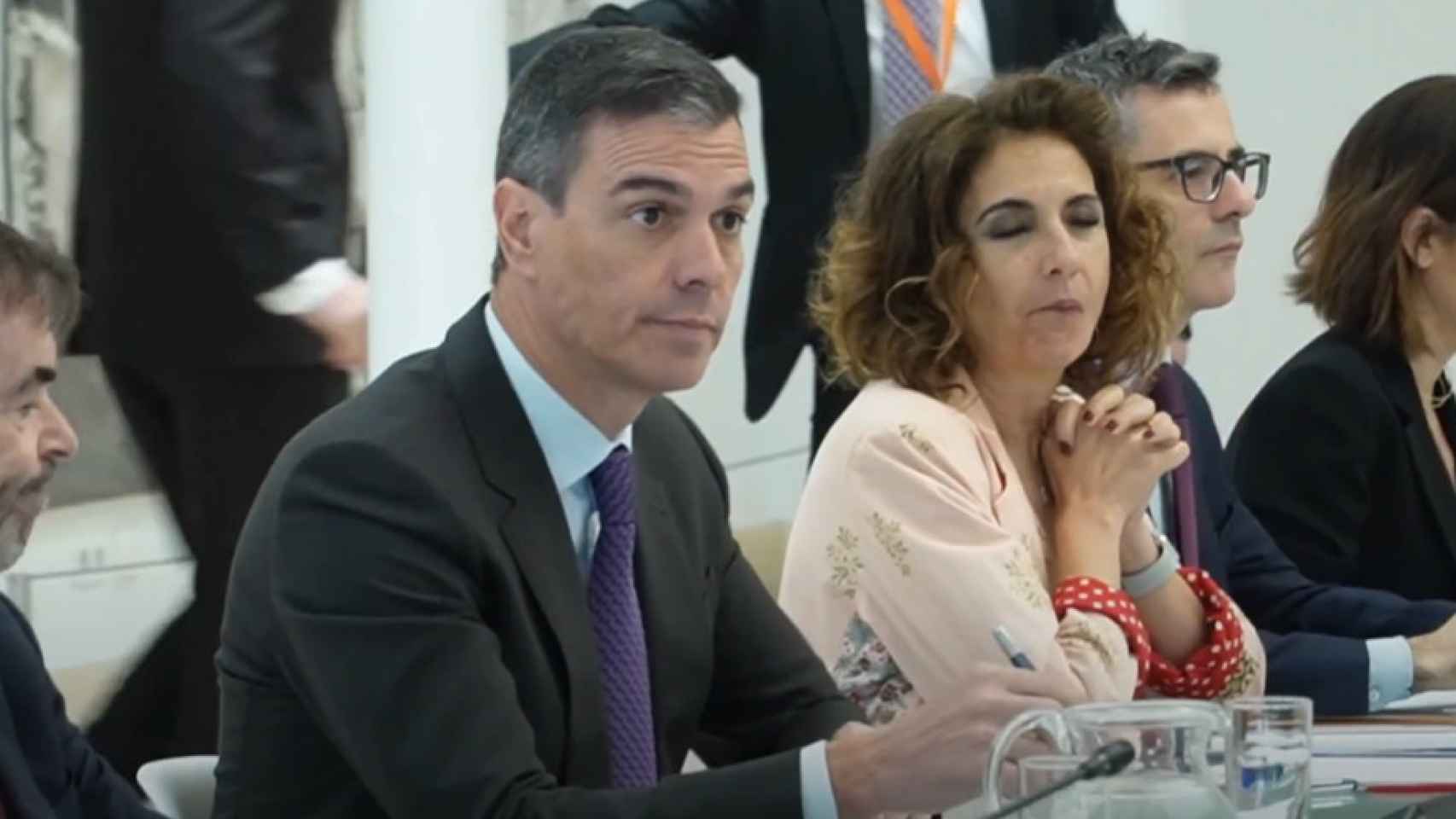Pedro Sánchez durante la reunión del Observatorio Estatal de Violencia sobre la Mujer