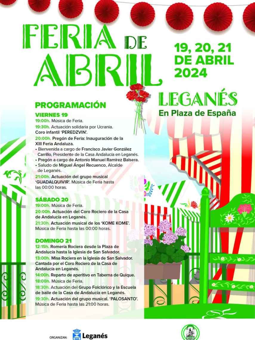 Programa de la Feria de Abril 2024 de Leganés.