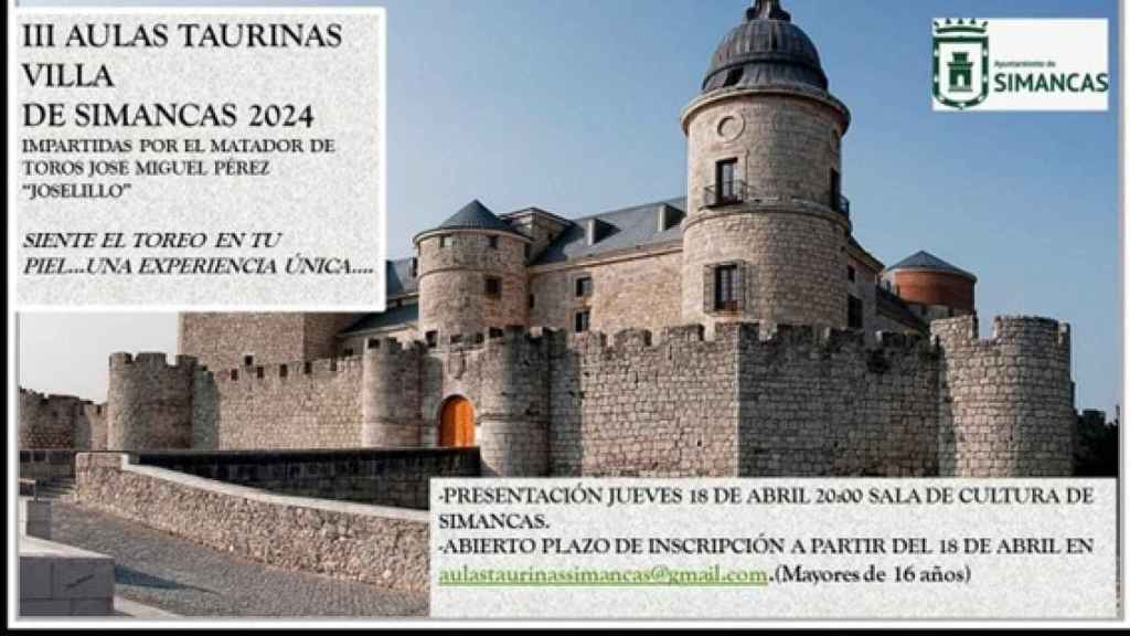 Cartel anunciador de las III Aulas Taurinas de Simancas