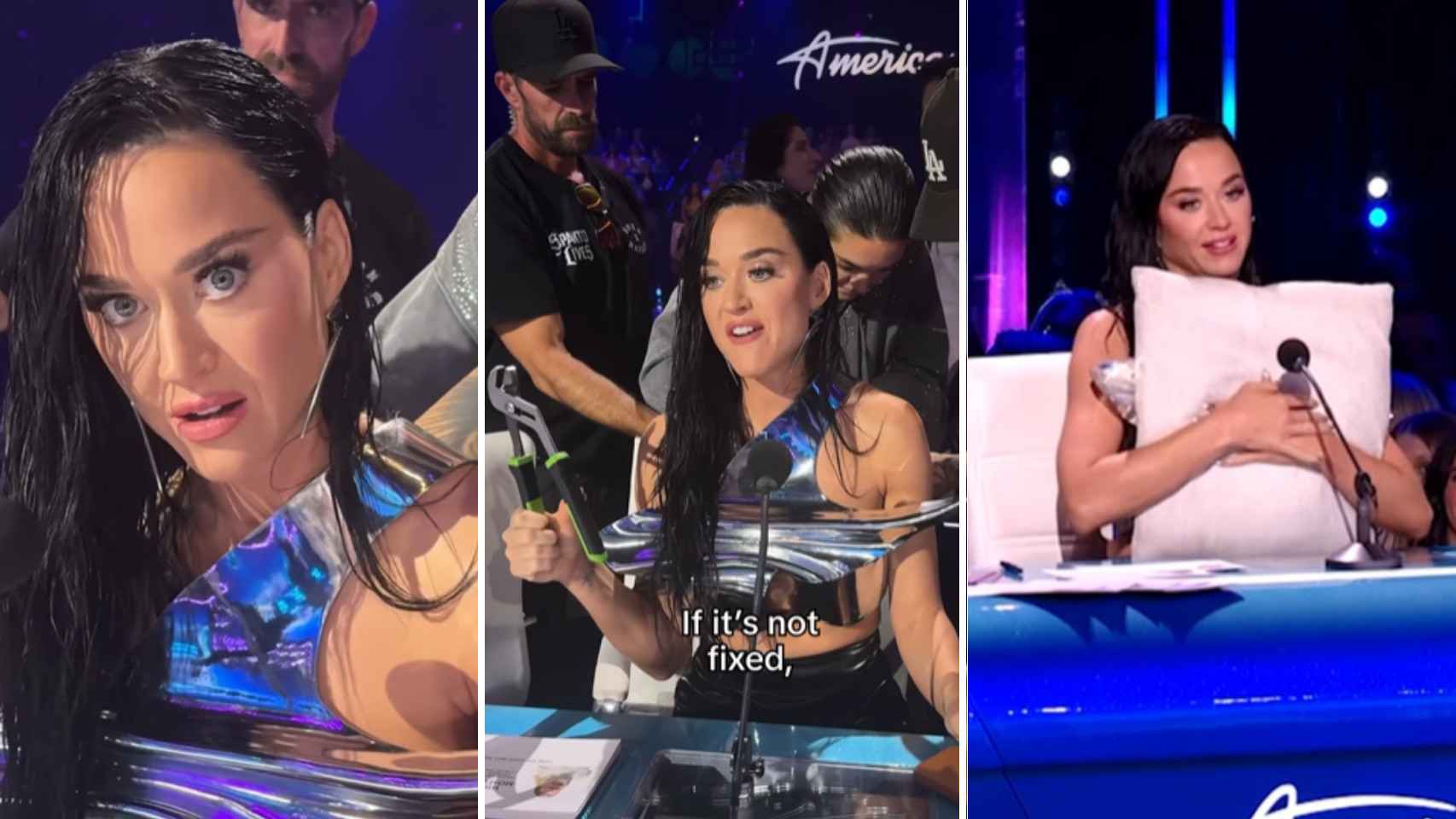 A Kate Perry se le rompe el top en pleno directo: el momento más embarazoso de la jurado de 'American Idol'