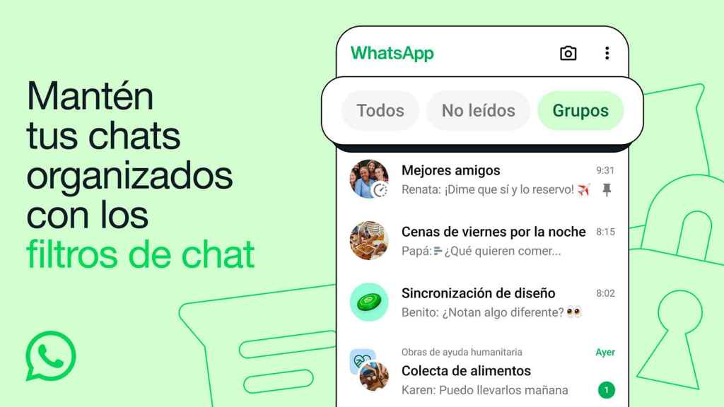 Los nuevos filtros de chat de WhatsApp