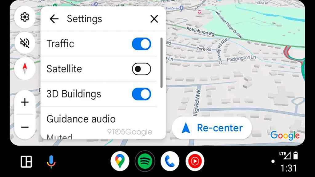 El ajuste presente en la versión de Google Maps en Android Auto