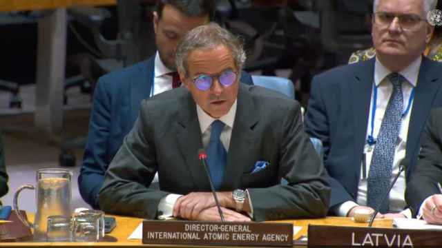 El director general del OIEA, Rafael Grossi, este lunes en el Consejo de Seguridad de Naciones Unidas.