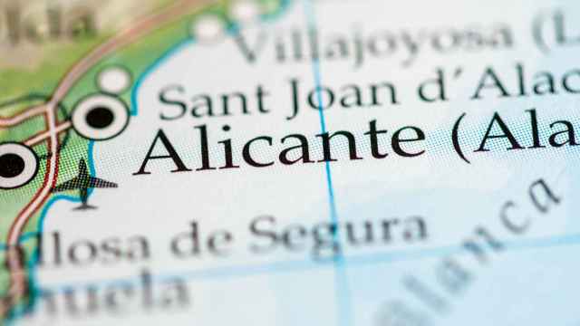 Mapa de la provincia de Alicante, Shutterstock.