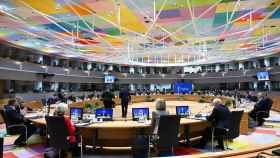 Los jefes de Estado y de Gobierno de los 27, durante el Consejo Europeo que concluye este jueves en Bruselas