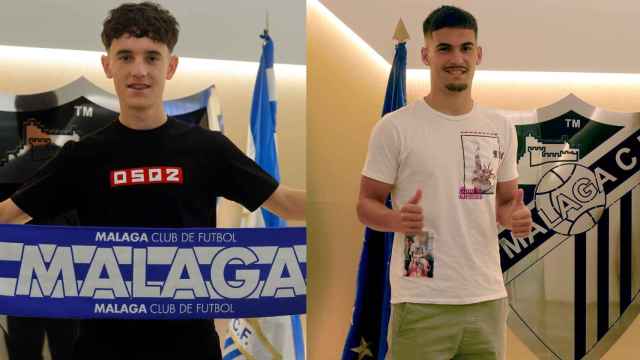 Aarón Ochoa y 'Chupete', jugadores del Málaga CF