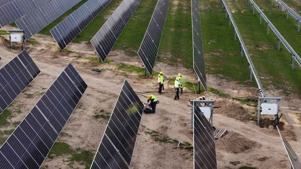 Zona de construcción de Castaño Solar, la planta solar de Segovia.