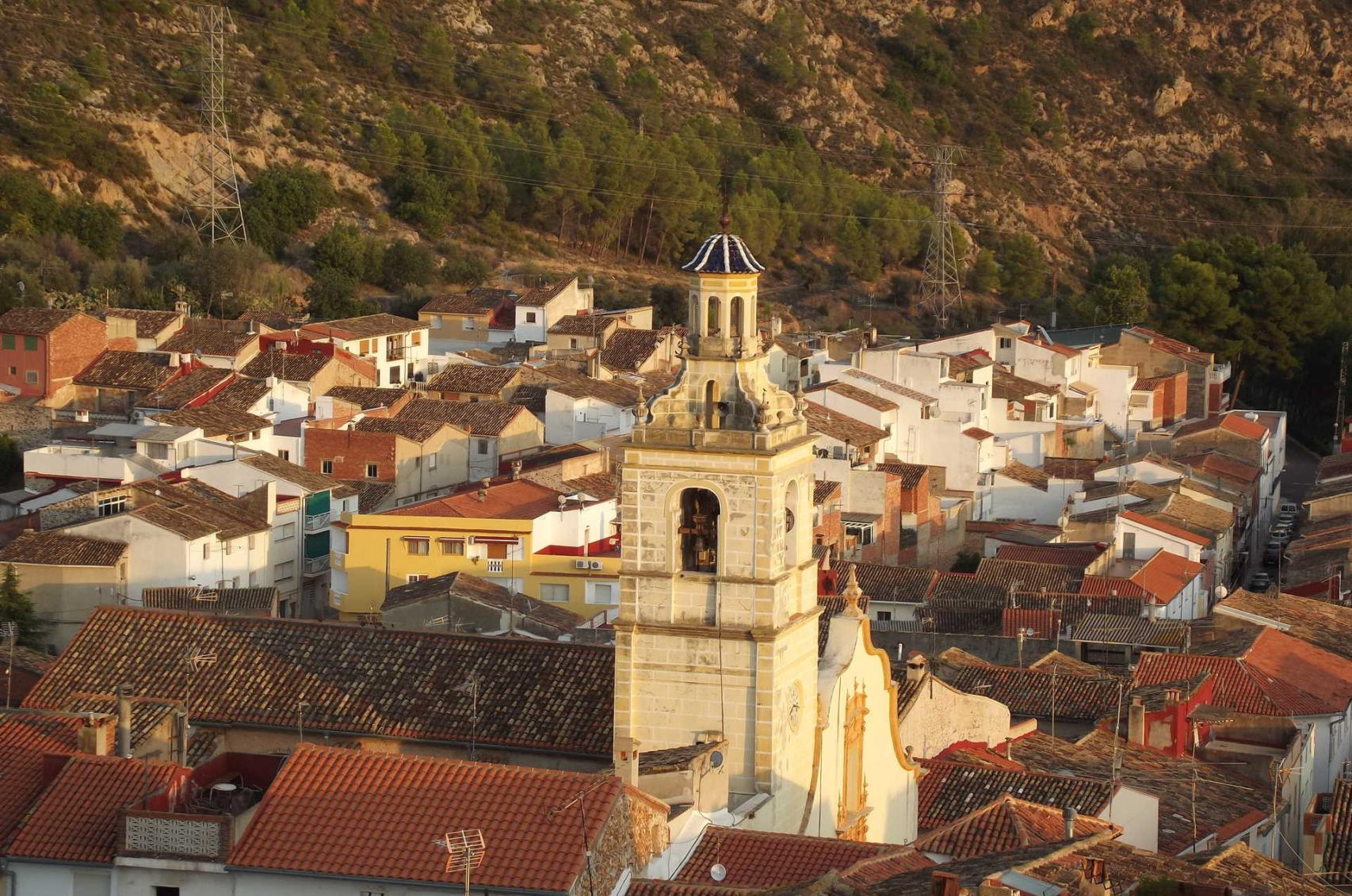 Vista en altura de Bolbaite. Turisme Comunitat Valenciana