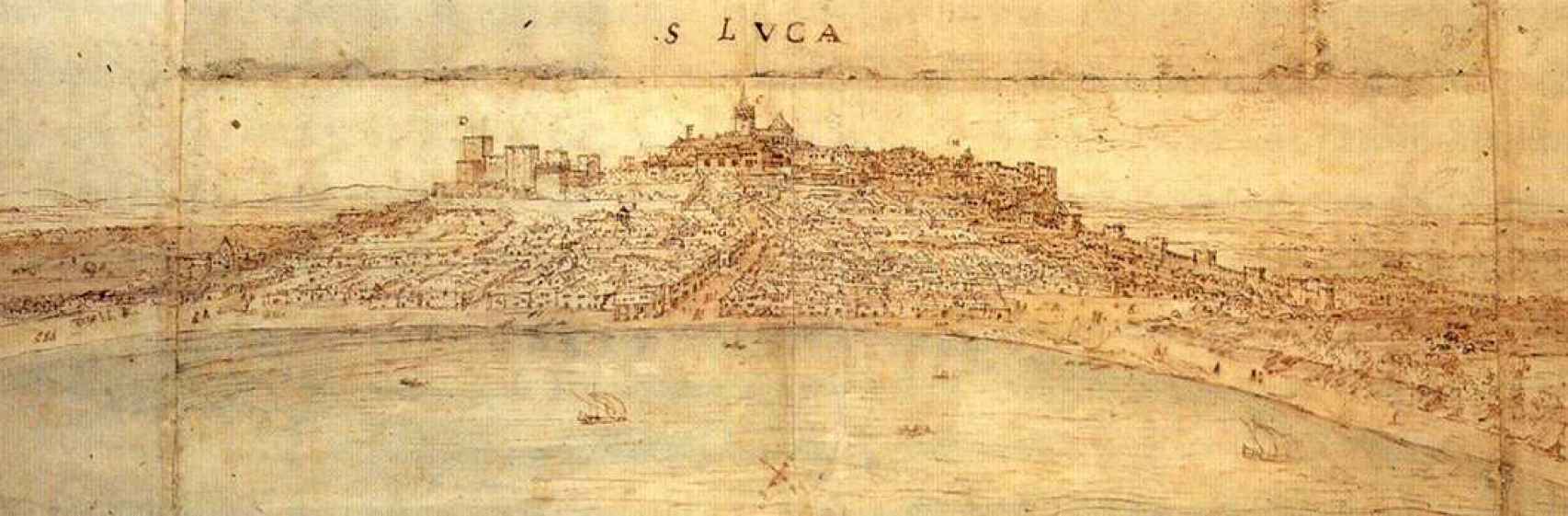 Vista panorámica de la ensenada de Sanlúcar de Barrameda. 1567.