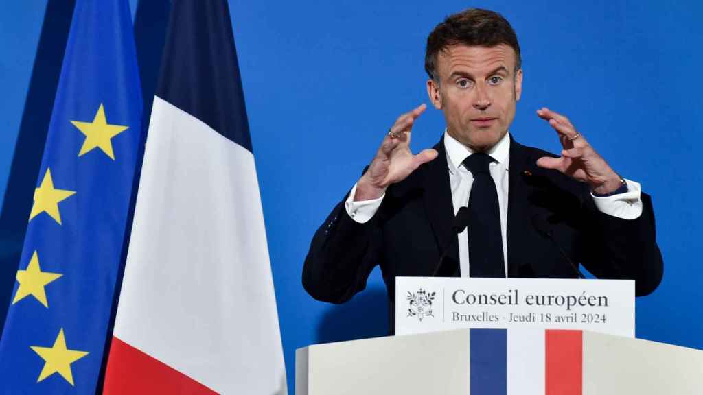 El presidente francés Emmanuel Macron, durante su rueda de prensa.