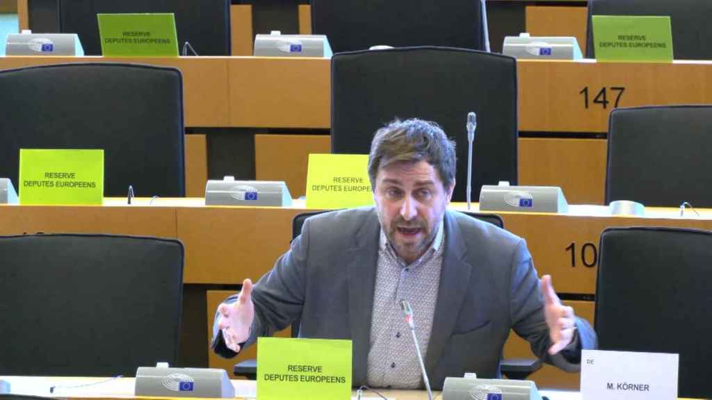 Toni Comin, eurodiputado de Junts, en la Comisión LIBE del Parlamento Europeo, este jueves.