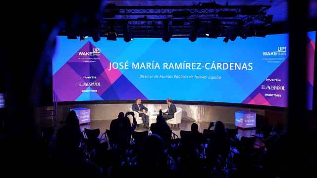 José María Ramírez-Cárdenas, director de Asuntos Públicos de Huawei España, durante su intervención en Wake Up Spain! 2024