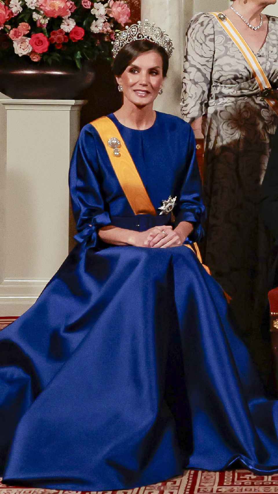 Letizia, sentada durante el besamanos en el Palacio Real.