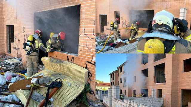 Intervención de los bomberos de Valladolid en un incendio