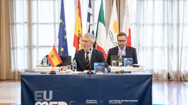 El ministro del Interior de España, Fernando Grande-Marlaska, durante la segunda jornada de la Cumbre del MED5.