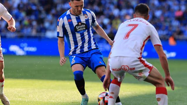 Lucas Pérez en un lance de juego contra la Cultural Leonoesa en Riazor