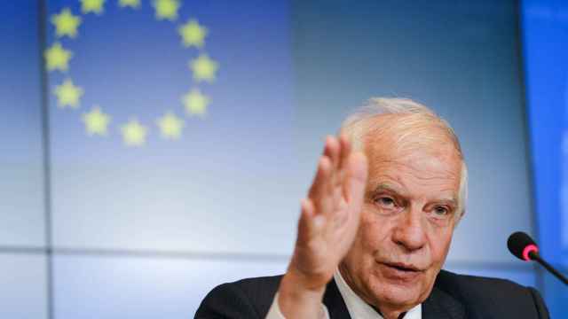 El jefe de la diplomacia de la UE, Josep Borrell, durante su rueda de prensa de este lunes en Luxemburgo