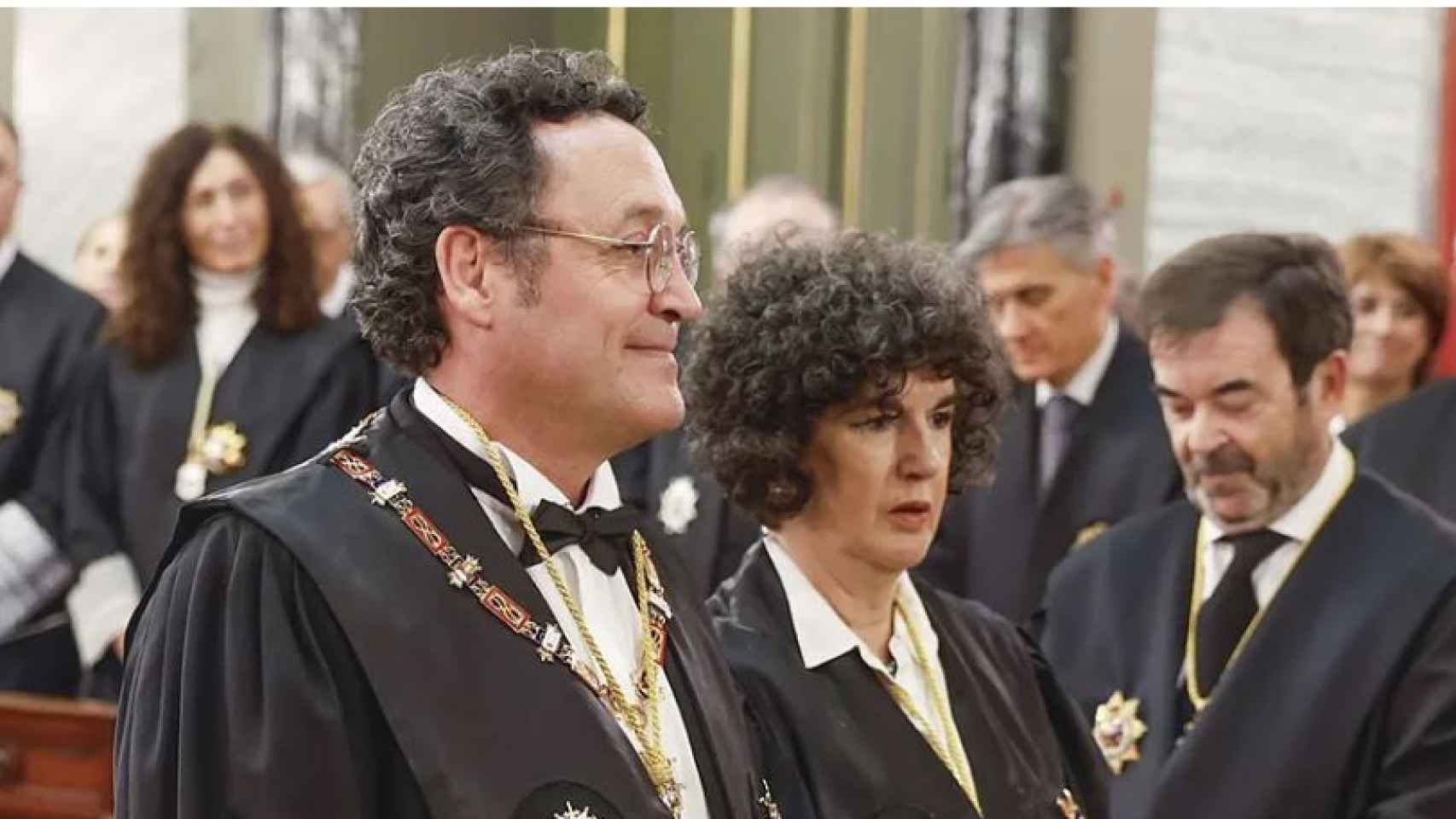 María Ángeles Sánchez Conde, el pasado 24 de enero cuando amadrinó a Álvaro García Ortiz en la toma de posesión de éste como fiscal general./