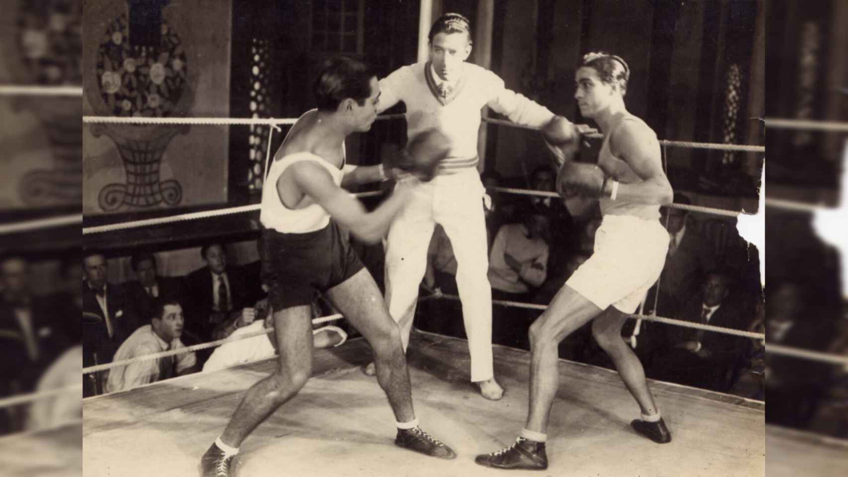 El boxeador Juanito Pastor (derecha).