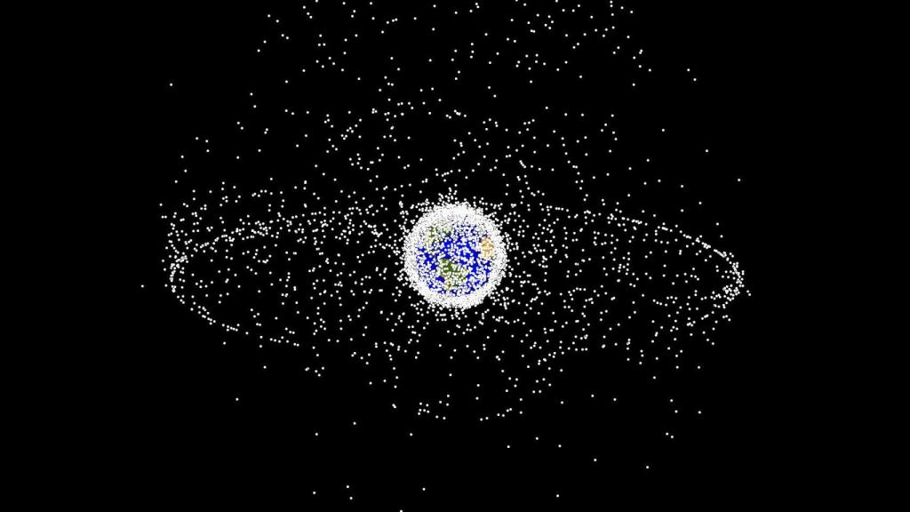 Imagen generada por ordenador de los objetos rastreados por la NASA.
