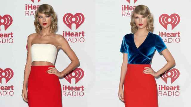 Taylor Swift: Imagen real (izquierda) / Imagen alterada (derecha)