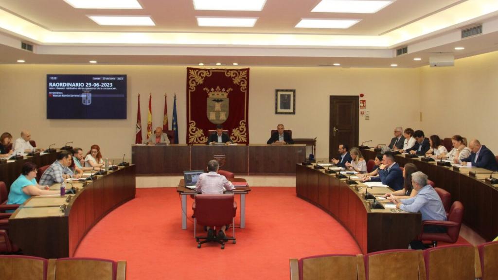 Una imagen de, pleno celebrado en el Ayuntamiento de Albacete.