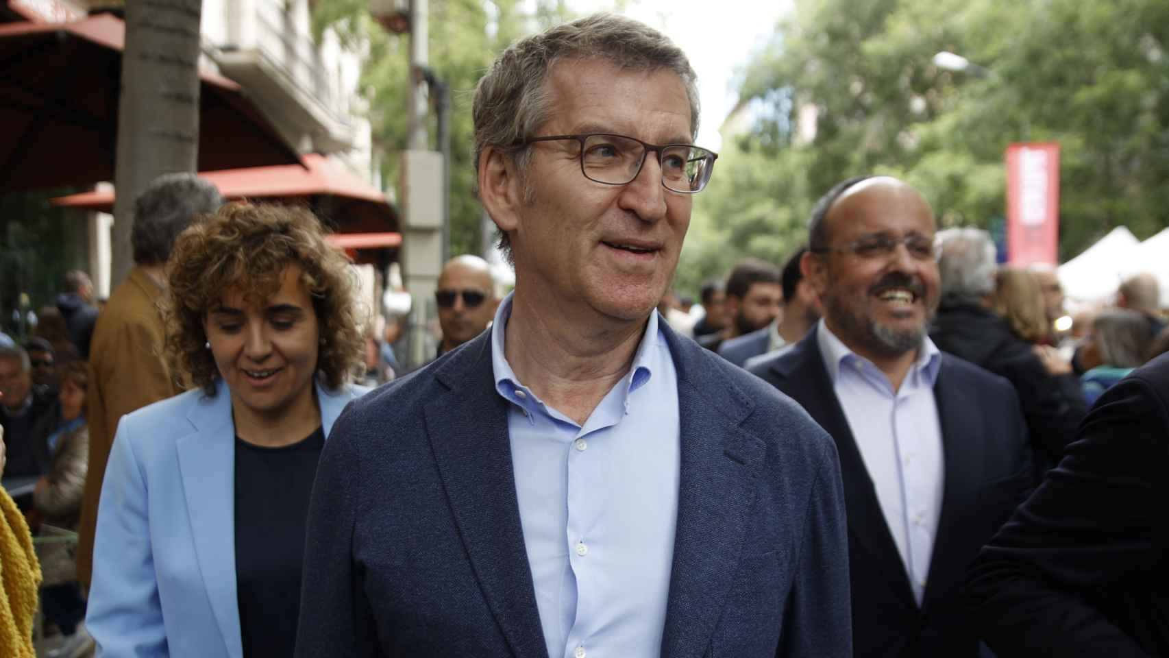 El líder del PP, Alberto Núñez Feijóo, este martes en Barcelona.