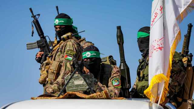 Combatientes de las Brigadas al-Qassam en julio de 2023.