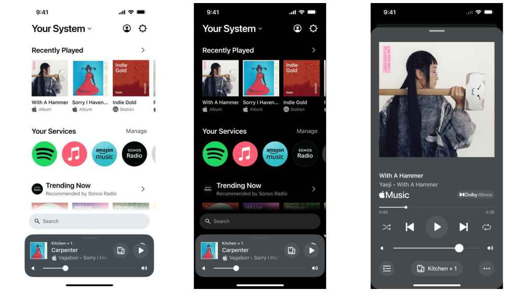 Nuevo aspecto de la app de Sonos