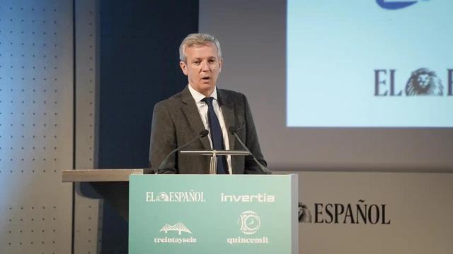 Rueda, presidente de la Xunta, durante su intervención en la primera jornada del III Foro Económico Español en Galicia ‘La Galicia que viene’