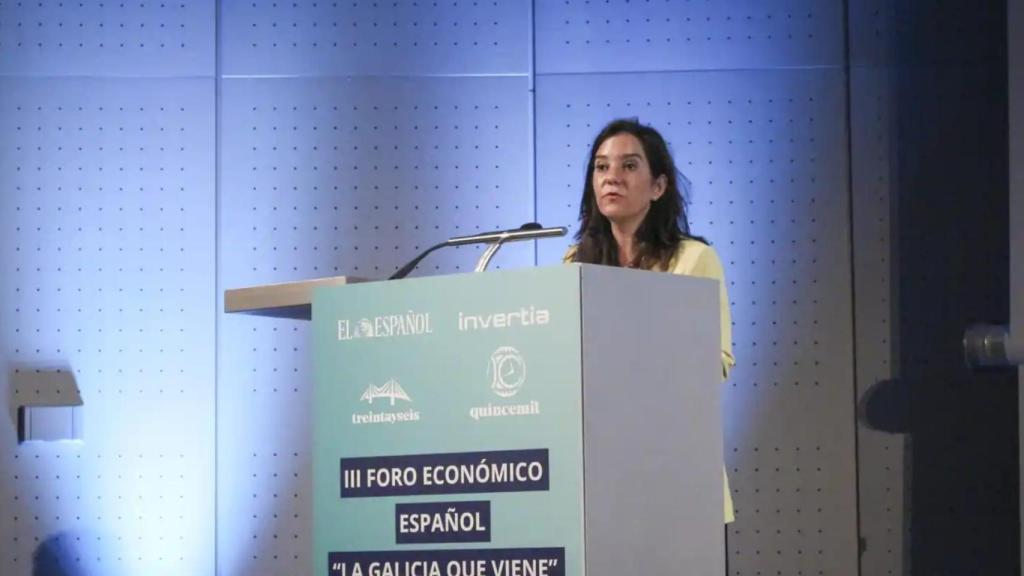 Inés Rey, alcaldesa de A Coruña, durante su intervención en el Foro Económico Español