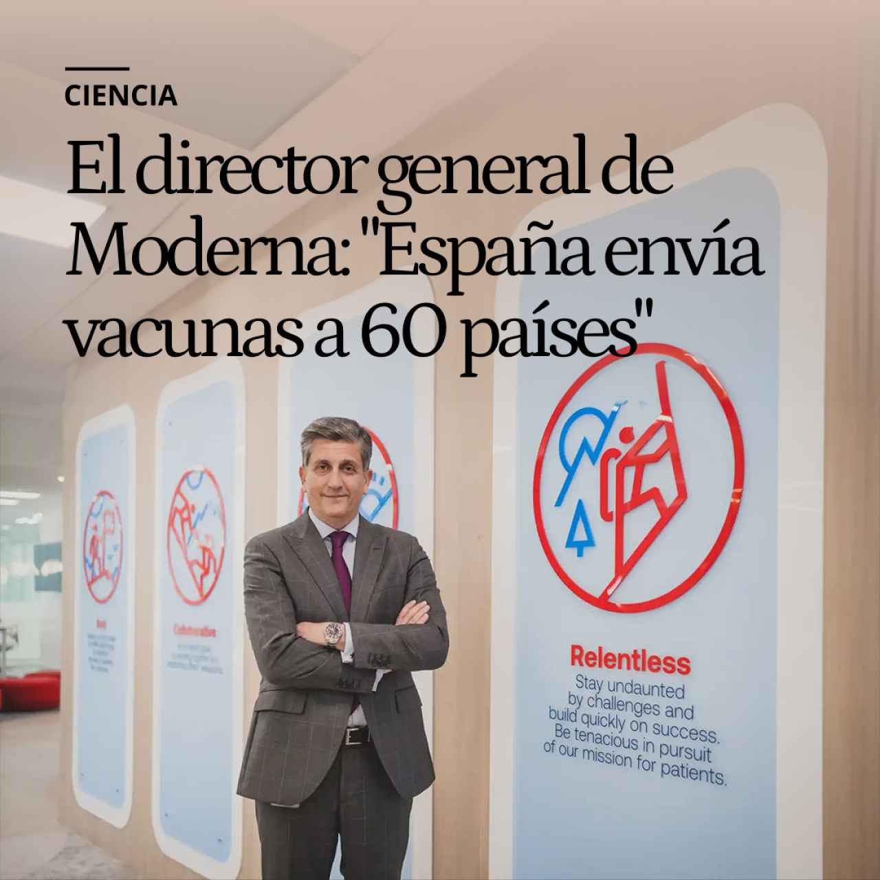 Juan Carlos Gil, director general de Moderna: "Desde España enviamos vacunas a 60 países"