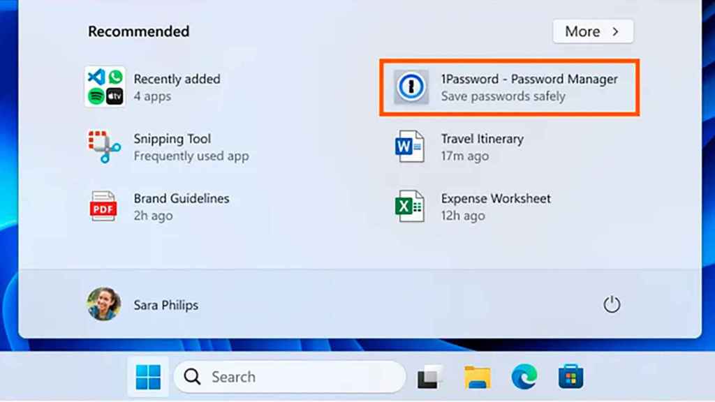 Las apps recomendadas en el menú de inicio de Windows 11