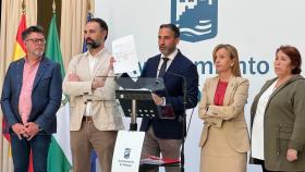 Daniel Pérez, portavoz del PSOE en el Ayuntamiento de Málaga, durante una rueda de prensa este miércoles.