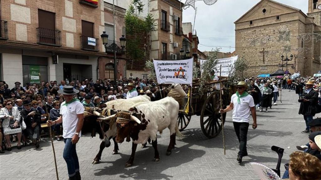 Uno de los carros engalanados.