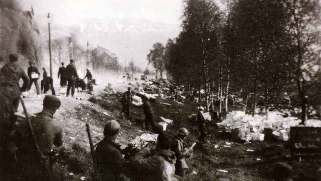 Soldados franceses durante la batalla de Narvik