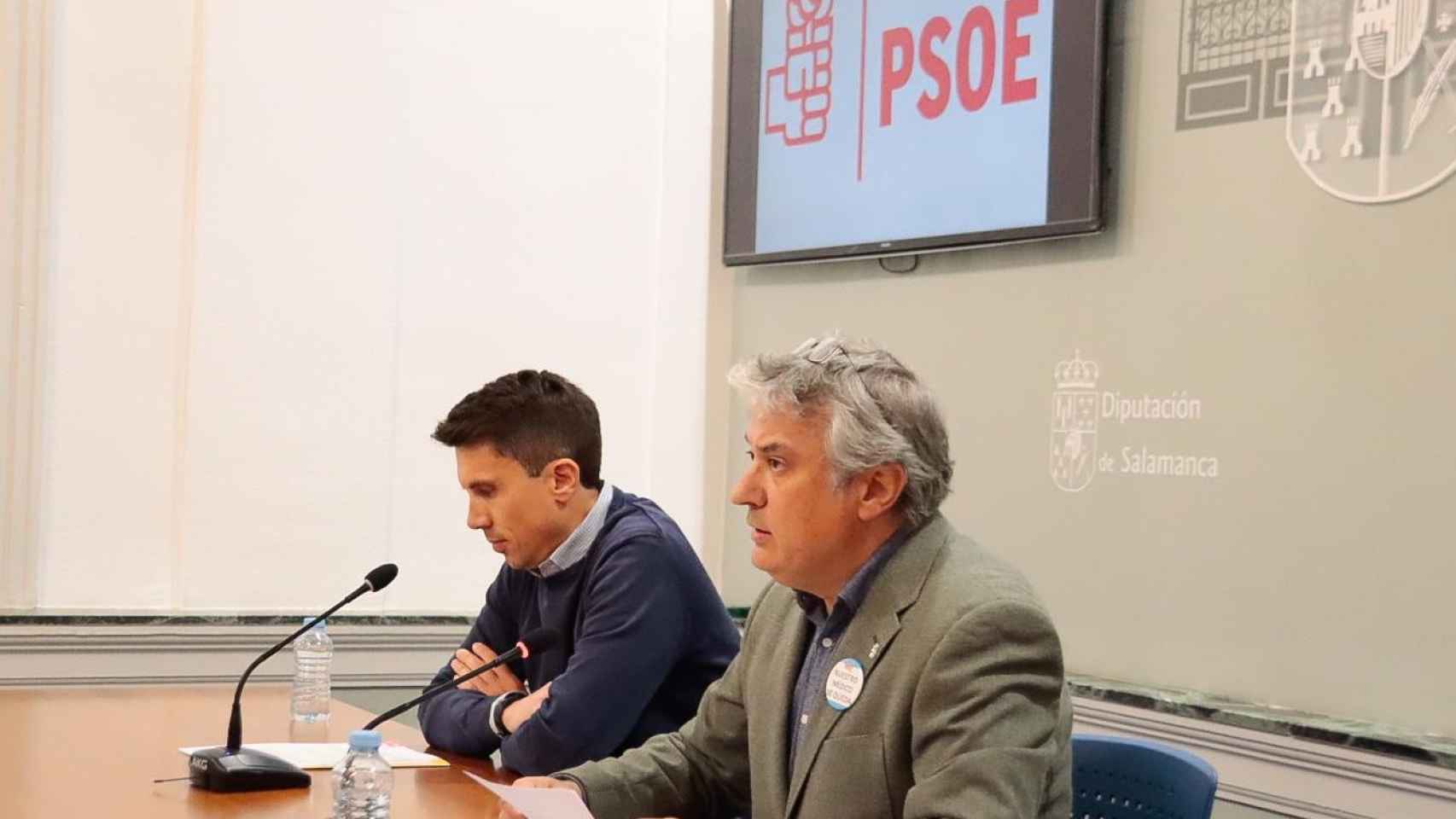 Fernando Rubio, portavoz socialista en la Diputación, y Mario Cavero, diputado provincial