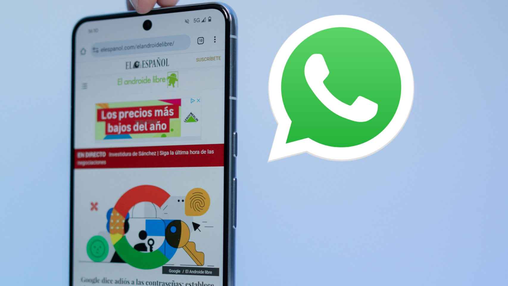 El Pixel 8 Pro y el icono de WhatsApp