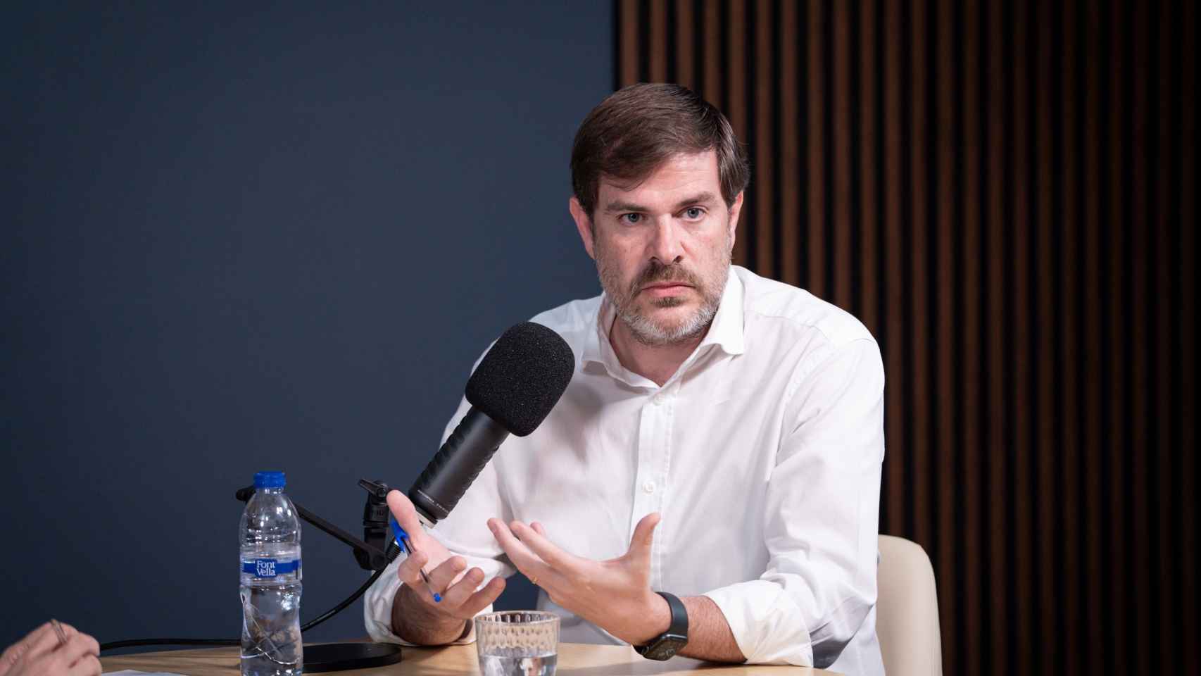 El director adjunto de EL ESPAÑOL, Mario Díaz, durante la grabación de 'La Hora del Suscriptor'.