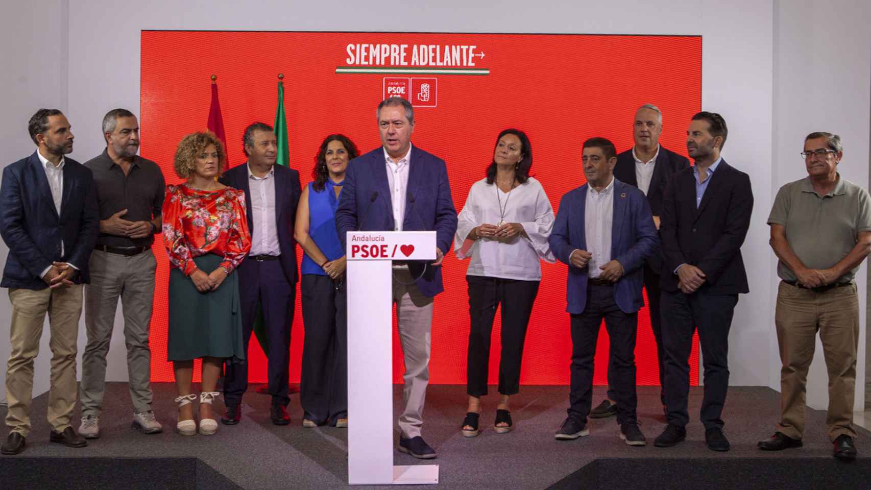 Juan Espadas junto a los secretarios generales del PSOE de Andalucía.