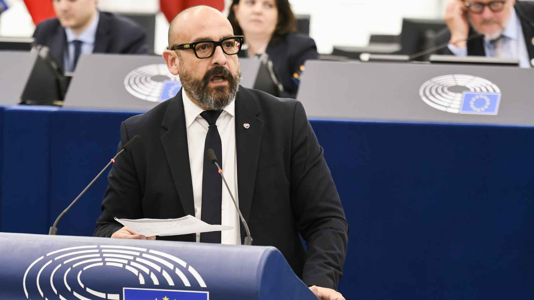 Jordi Cañas, jefe de la delegación de Ciudadanos en el Parlamento Europeo, en el último pleno de Estrasburgo.