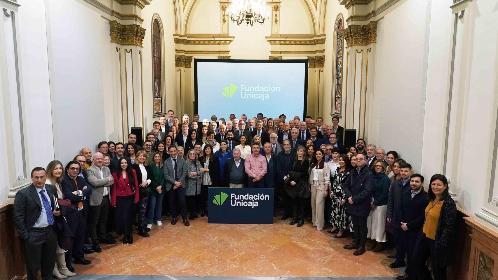 El equipo de la Fundación Unicaja cuando presentaron su nueva identidad visual